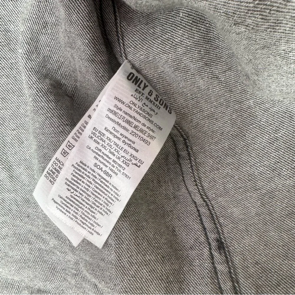 Only & sons Men's Gray green Shirt army color button up comfy soft - Picture 9 of 10